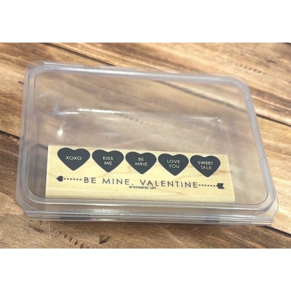 STAMPIN' UP! CANDY CONVERSATIONS WOOD MOUNTED RUBBER STAMP VALENTINE HEART LOVE